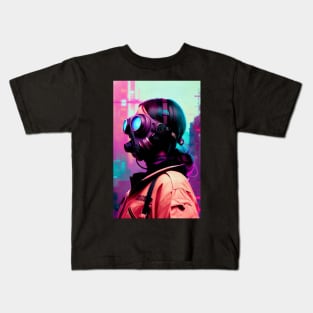 Abstract Cyberpunk Girl Kids T-Shirt
